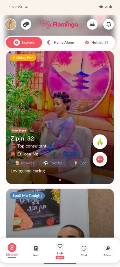 MyFlamingo Discover — browse profiles
